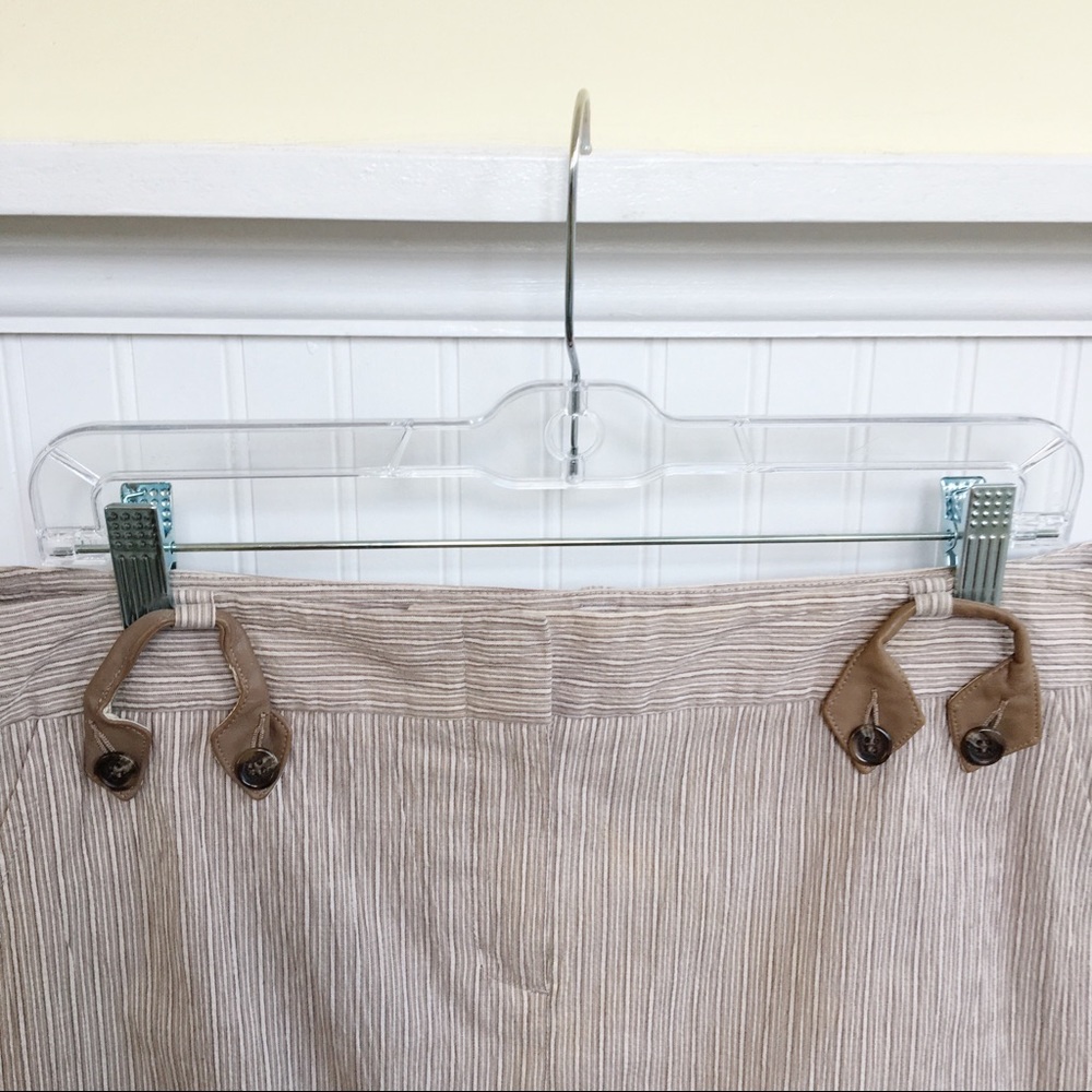 BCBGMAXAZRIA Textured Pinstripe Khaki Skirt - 12 - Picture 3 of 7